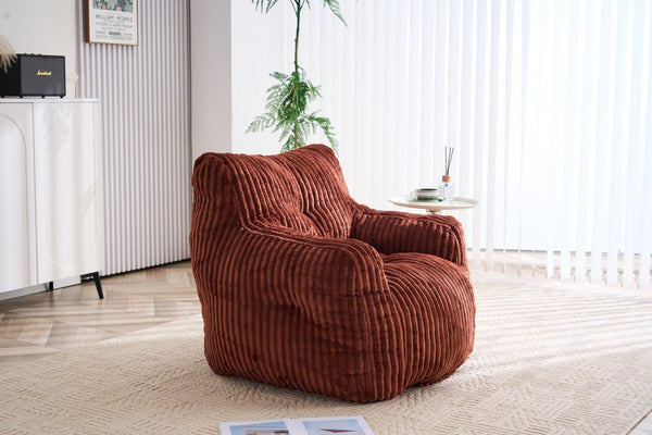 English Elm 010-soft Corduroy Bean Bag Chair with Memory Sponge Fill for Bedroom or Living Room Red W527P235530