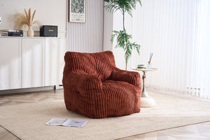 English Elm 010-soft Corduroy Bean Bag Chair with Memory Sponge Fill for Bedroom or Living Room Red W527P235530