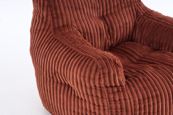 English Elm 010-soft Corduroy Bean Bag Chair with Memory Sponge Fill for Bedroom or Living Room Red W527P235530