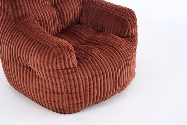 English Elm 010-soft Corduroy Bean Bag Chair with Memory Sponge Fill for Bedroom or Living Room Red W527P235530