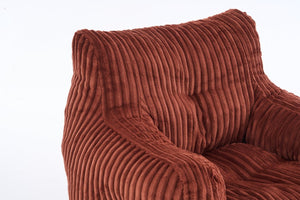 English Elm 010-soft Corduroy Bean Bag Chair with Memory Sponge Fill for Bedroom or Living Room Red W527P235530