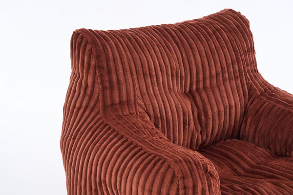 English Elm 010-soft Corduroy Bean Bag Chair with Memory Sponge Fill for Bedroom or Living Room Red W527P235530