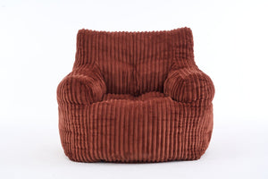 English Elm 010-soft Corduroy Bean Bag Chair with Memory Sponge Fill for Bedroom or Living Room Red W527P235530