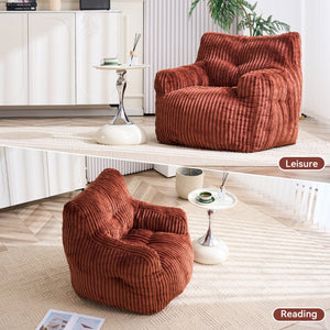 English Elm 010-soft Corduroy Bean Bag Chair with Memory Sponge Fill for Bedroom or Living Room Red W527P235530