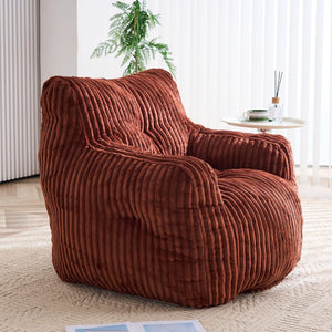 English Elm 010-soft Corduroy Bean Bag Chair with Memory Sponge Fill for Bedroom or Living Room Red W527P235530