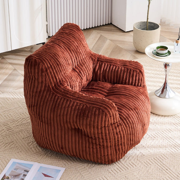 English Elm 010-soft Corduroy Bean Bag Chair with Memory Sponge Fill for Bedroom or Living Room Red W527P235530