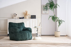 English Elm 010-soft Corduroy Bean Bag Chair with Memory Sponge Fill for Bedroom or Living Room Green W527P235534