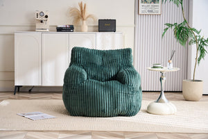 English Elm 010-soft Corduroy Bean Bag Chair with Memory Sponge Fill for Bedroom or Living Room Green W527P235534