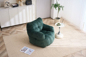 English Elm 010-soft Corduroy Bean Bag Chair with Memory Sponge Fill for Bedroom or Living Room Green W527P235534