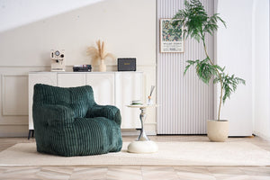 English Elm 010-soft Corduroy Bean Bag Chair with Memory Sponge Fill for Bedroom or Living Room Green W527P235534