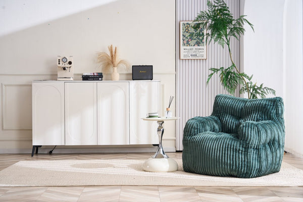 English Elm 010-soft Corduroy Bean Bag Chair with Memory Sponge Fill for Bedroom or Living Room Green W527P235534