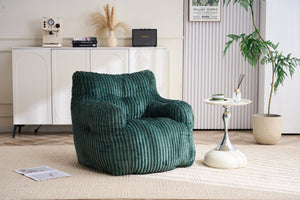 English Elm 010-soft Corduroy Bean Bag Chair with Memory Sponge Fill for Bedroom or Living Room Green W527P235534