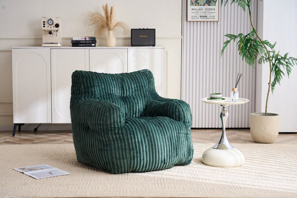 English Elm 010-soft Corduroy Bean Bag Chair with Memory Sponge Fill for Bedroom or Living Room Green W527P235534