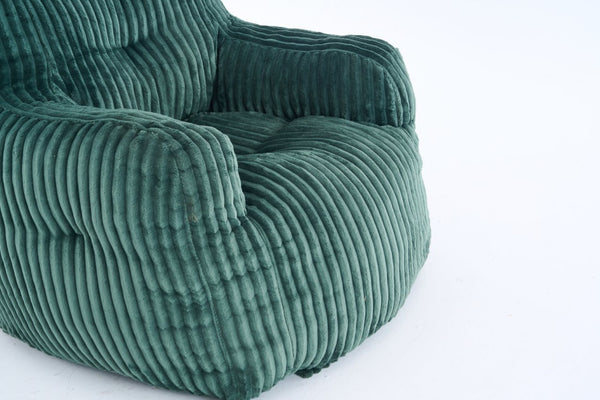 English Elm 010-soft Corduroy Bean Bag Chair with Memory Sponge Fill for Bedroom or Living Room Green W527P235534