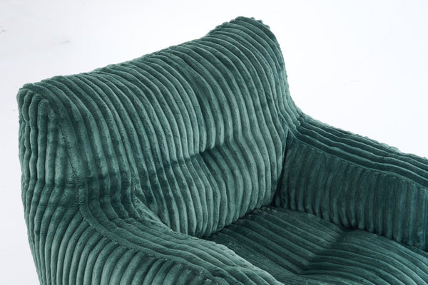 English Elm 010-soft Corduroy Bean Bag Chair with Memory Sponge Fill for Bedroom or Living Room Green W527P235534