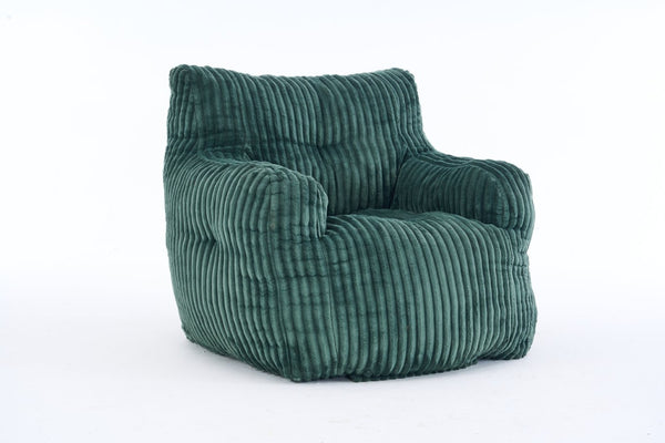 English Elm 010-soft Corduroy Bean Bag Chair with Memory Sponge Fill for Bedroom or Living Room Green W527P235534