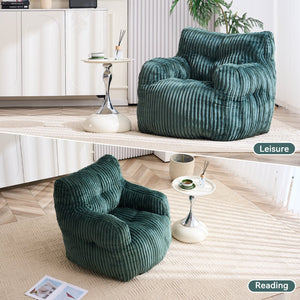 English Elm 010-soft Corduroy Bean Bag Chair with Memory Sponge Fill for Bedroom or Living Room Green W527P235534