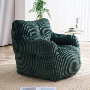 English Elm 010-soft Corduroy Bean Bag Chair with Memory Sponge Fill for Bedroom or Living Room Green W527P235534