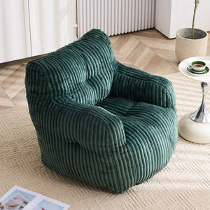 English Elm 010-soft Corduroy Bean Bag Chair with Memory Sponge Fill for Bedroom or Living Room Green W527P235534