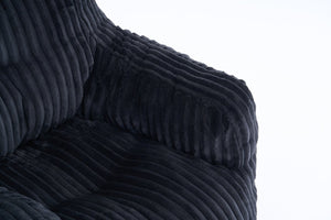 English Elm 010-soft Corduroy Bean Bag Chair with Memory Sponge Fill for Bedroom or Living Room Black W527P235537