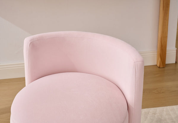 English Elm 075-velvet Swivel Barrel Chair Plush Upholstered Hidden Storage Sculptural Living Room Seat Pink W527P495168