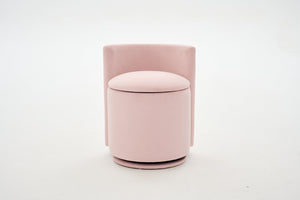 English Elm 075-velvet Swivel Barrel Chair Plush Upholstered Hidden Storage Sculptural Living Room Seat Pink W527P495168