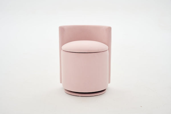English Elm 075-velvet Swivel Barrel Chair Plush Upholstered Hidden Storage Sculptural Living Room Seat Pink W527P495168