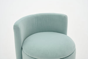 English Elm 075-velvet Swivel Barrel Chair Plush Upholstered Hidden Storage Sculptural Living Room Seat Aqua W527P495169