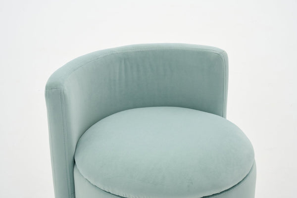 English Elm 075-velvet Swivel Barrel Chair Plush Upholstered Hidden Storage Sculptural Living Room Seat Aqua W527P495169