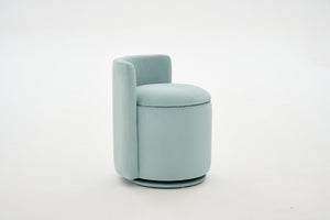 English Elm 075-velvet Swivel Barrel Chair Plush Upholstered Hidden Storage Sculptural Living Room Seat Aqua W527P495169