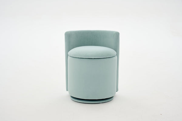 English Elm 075-velvet Swivel Barrel Chair Plush Upholstered Hidden Storage Sculptural Living Room Seat Aqua W527P495169