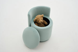 English Elm 075-velvet Swivel Barrel Chair Plush Upholstered Hidden Storage Sculptural Living Room Seat Aqua W527P495169