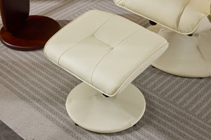 English Elm 089-massage Recliner with Ottoman Pu Leather Swivel Seat Heating Multi-zone Vibration Home Office Beige W527P510519