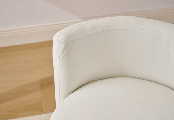 English Elm 075-Velvet Swivel Barrel Chair with Hidden Storage Plush Seat for Living Room Beige W527P557552