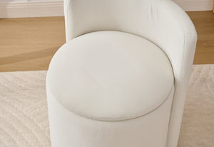 English Elm 075-Velvet Swivel Barrel Chair with Hidden Storage Plush Seat for Living Room Beige W527P557552