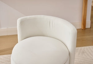 English Elm 075-Velvet Swivel Barrel Chair with Hidden Storage Plush Seat for Living Room Beige W527P557552