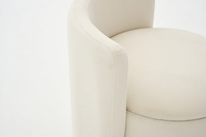 English Elm 075-Velvet Swivel Barrel Chair with Hidden Storage Plush Seat for Living Room Beige W527P557552