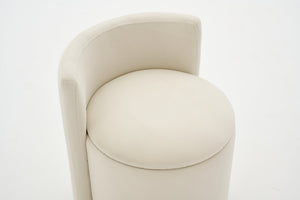 English Elm 075-Velvet Swivel Barrel Chair with Hidden Storage Plush Seat for Living Room Beige W527P557552