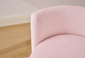 English Elm 075-Velvet Swivel Barrel Chair with Hidden Storage Plush Seat for Living Room Pink W527P557554