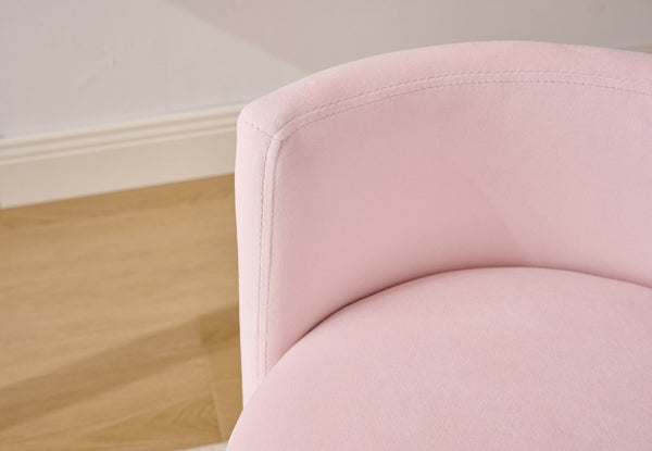 English Elm 075-Velvet Swivel Barrel Chair with Hidden Storage Plush Seat for Living Room Pink W527P557554