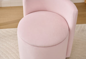 English Elm 075-Velvet Swivel Barrel Chair with Hidden Storage Plush Seat for Living Room Pink W527P557554