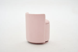 English Elm 075-Velvet Swivel Barrel Chair with Hidden Storage Plush Seat for Living Room Pink W527P557554