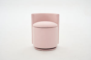English Elm 075-Velvet Swivel Barrel Chair with Hidden Storage Plush Seat for Living Room Pink W527P557554