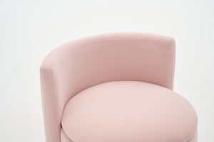 English Elm 075-Velvet Swivel Barrel Chair with Hidden Storage Plush Seat for Living Room Pink W527P557554