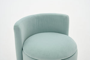 English Elm 075-Velvet Swivel Barrel Chair with Hidden Storage Plush Seat for Living Room Aqua W527P557555