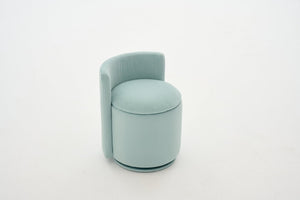 English Elm 075-Velvet Swivel Barrel Chair with Hidden Storage Plush Seat for Living Room Aqua W527P557555