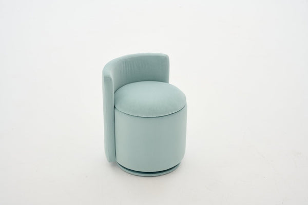 English Elm 075-Velvet Swivel Barrel Chair with Hidden Storage Plush Seat for Living Room Aqua W527P557555