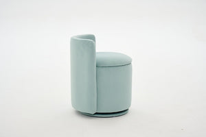 English Elm 075-Velvet Swivel Barrel Chair with Hidden Storage Plush Seat for Living Room Aqua W527P557555