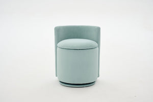 English Elm 075-Velvet Swivel Barrel Chair with Hidden Storage Plush Seat for Living Room Aqua W527P557555