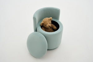 English Elm 075-Velvet Swivel Barrel Chair with Hidden Storage Plush Seat for Living Room Aqua W527P557555